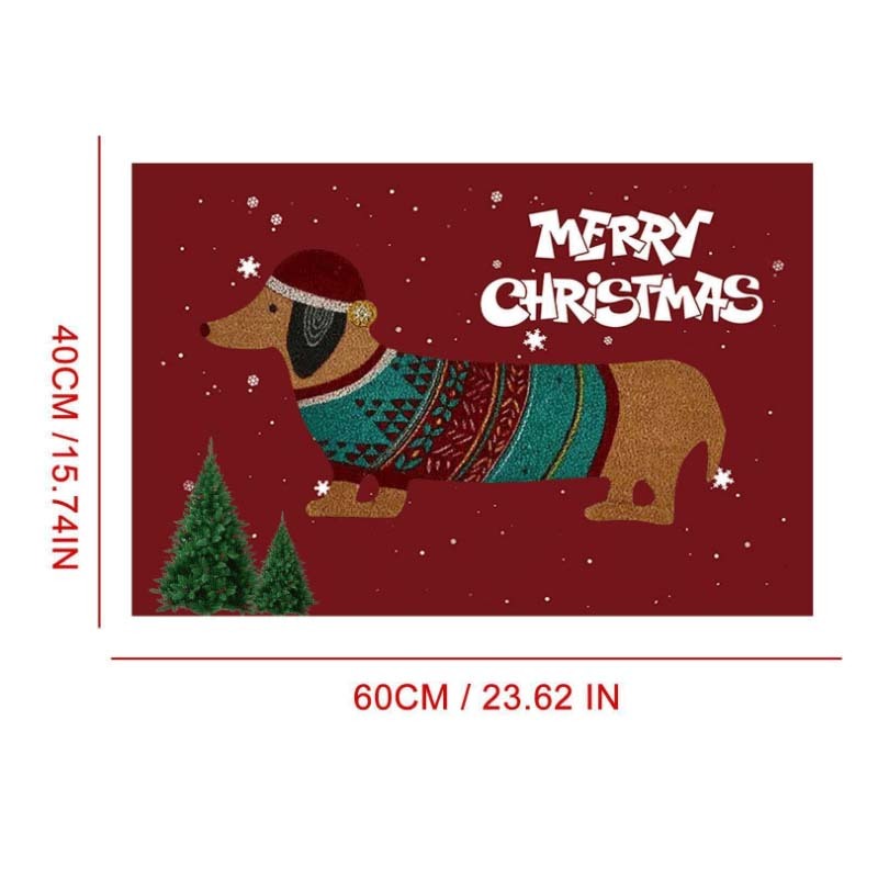 Christmas Dachshund Sausage Dog Doormat