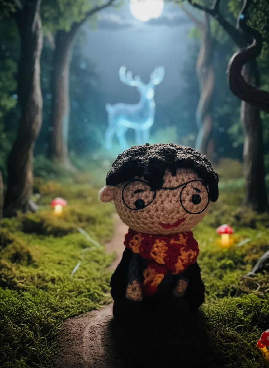 🪄 Handgefertigter gehäkelter Zauberer – Harry Potter oder Dumbledore 🧙‍♂️