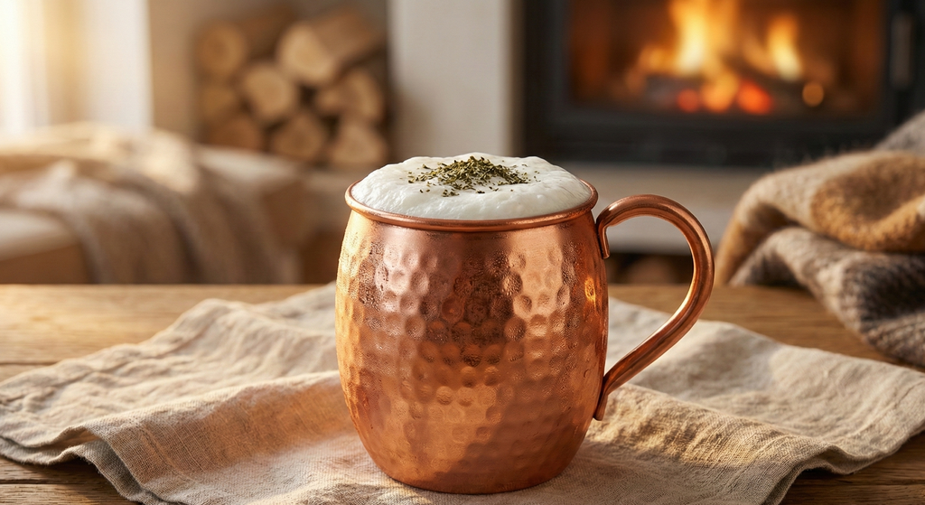 ⭐ Moscow Mule Becher Edelstahl | Gehämmerte Kupfer Optik | Eiskaffee & Cocktail Tasse