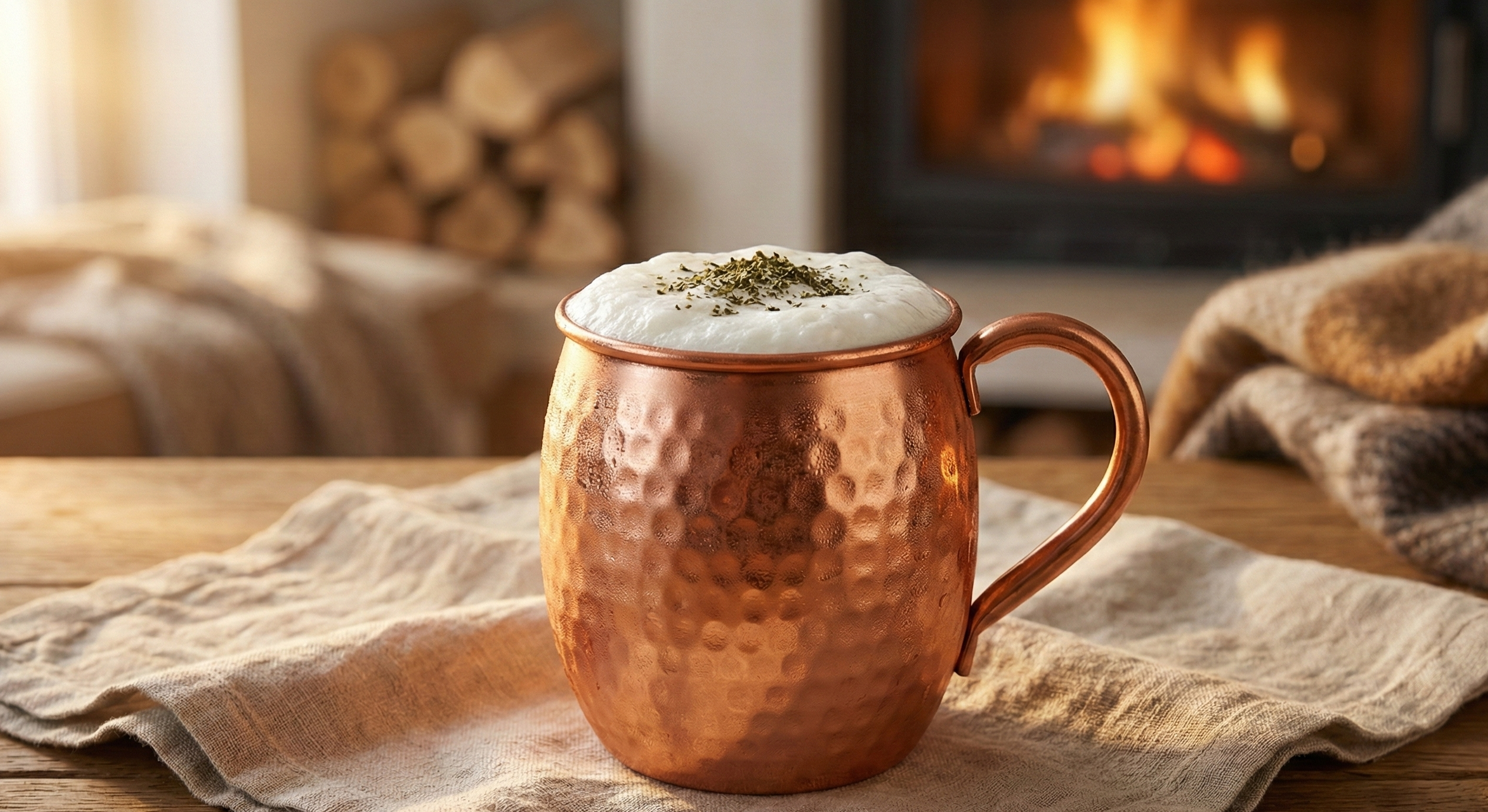 ⭐ Moscow Mule Becher Edelstahl | Gehämmerte Kupfer Optik | Eiskaffee & Cocktail Tasse