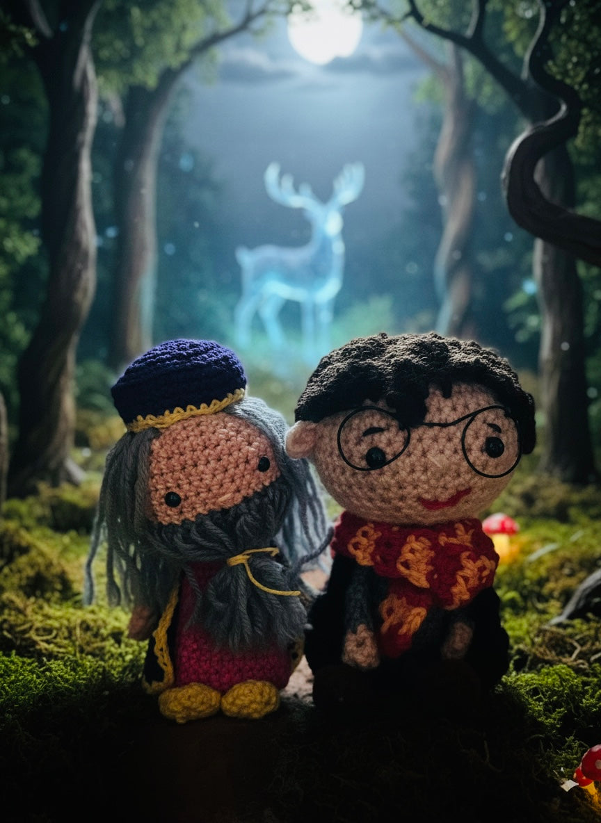 🪄 Handgefertigter gehäkelter Zauberer – Harry Potter oder Dumbledore 🧙‍♂️