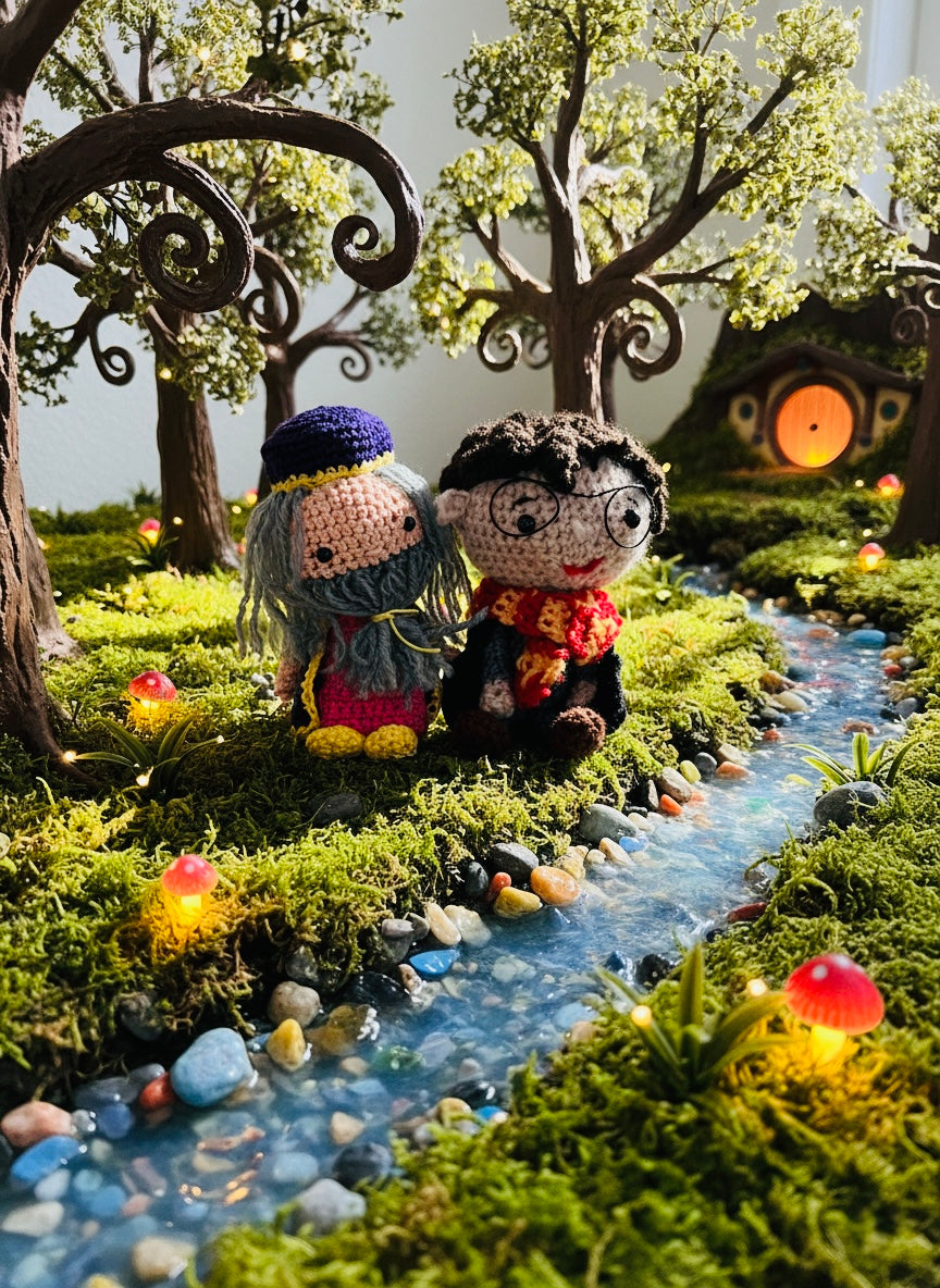 🪄 Handgefertigter gehäkelter Zauberer – Harry Potter oder Dumbledore 🧙‍♂️