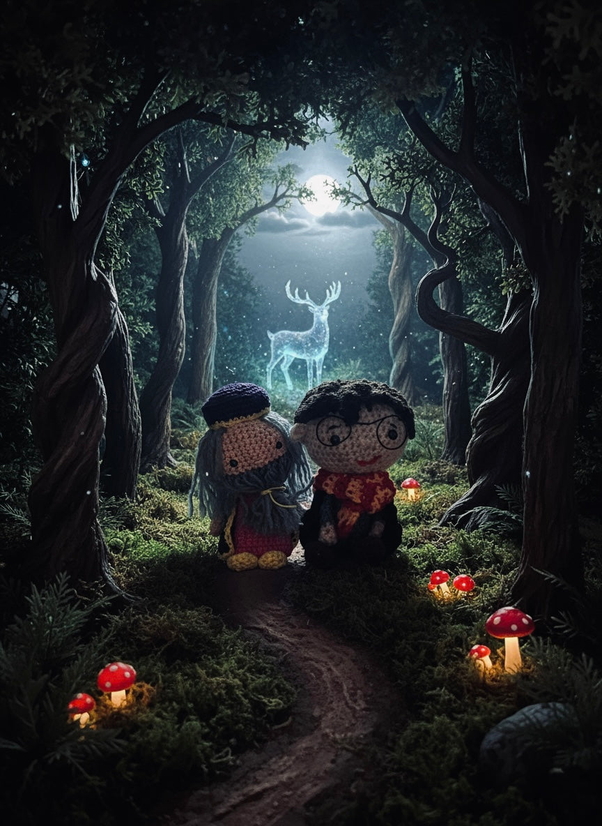 🪄 Handgefertigter gehäkelter Zauberer – Harry Potter oder Dumbledore 🧙‍♂️
