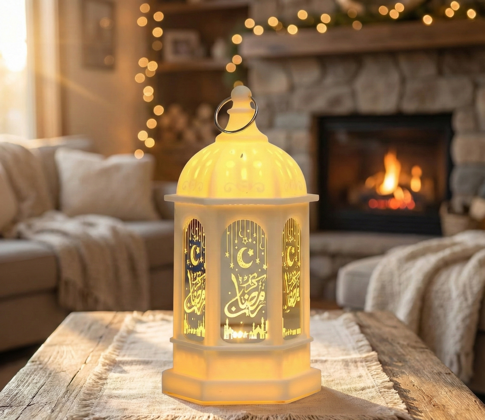 ⭐ LED Ramadan Laterne Deko | Eid Mubarak Licht | Batteriebetriebenes Nachtlicht | Islamisches Geschenk