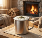 ⭐ Moscow Mule Becher Edelstahl | Gehämmerte Kupfer Optik | Eiskaffee & Cocktail Tasse