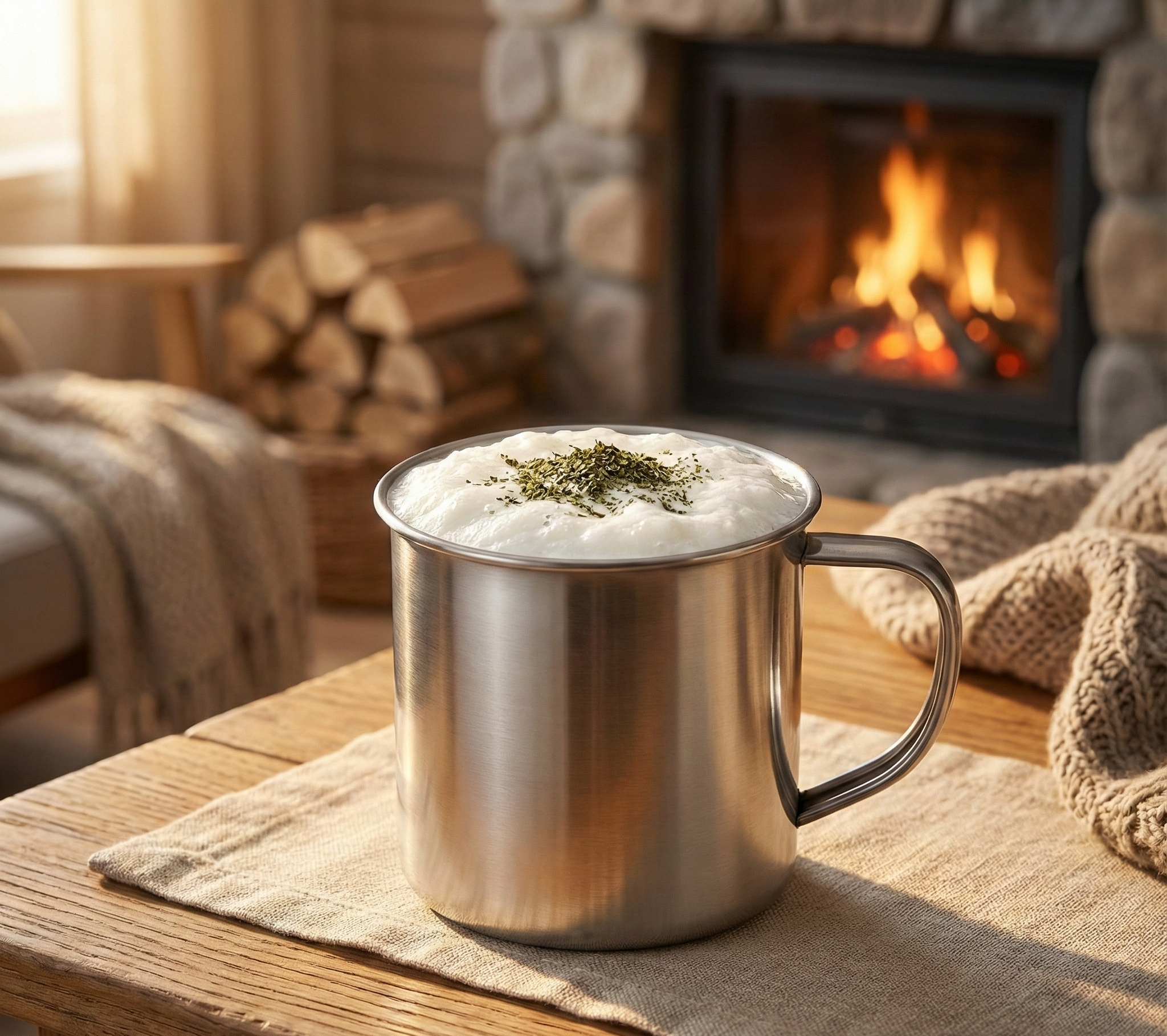 ⭐ Moscow Mule Becher Edelstahl | Gehämmerte Kupfer Optik | Eiskaffee & Cocktail Tasse
