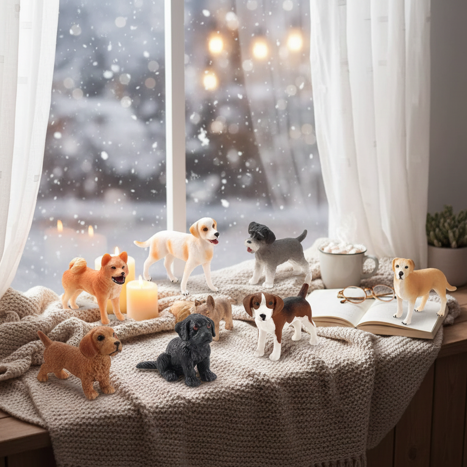 ⭐ Miniatur Hundefigur Deko | Realistische PVC Figur für Bonsai Auto & Schreibtisch