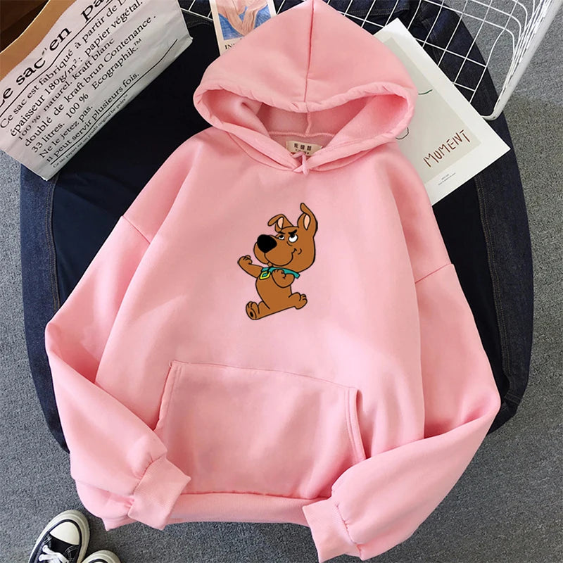 ⭐ Rosa Hunde Hoodie Oversized | Kawaii Sweatshirt Damen | Langarm