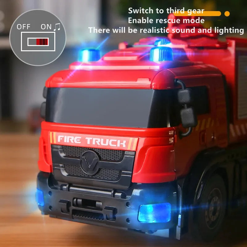 ⭐ RC Feuerwehr Roboter Auto | 2-in-1 Transformer mit Wasserspritze | Licht & Sound 1:14