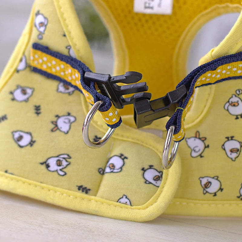 ⭐ Hunde Geschirr Set Klein | Weiches Mesh mit Leine | Atmungsaktiv für Chihuahua & Mops