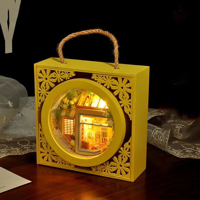DIY Wooden Dollhouse Casa Miniature Furniture With LED Kit Christmas Cottage Box Doll Houses Assemble Toy for Children Gifts
