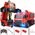 ⭐ RC Feuerwehr Roboter Auto | 2-in-1 Transformer mit Wasserspritze | Licht & Sound 1:14