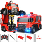 ⭐ RC Feuerwehr Roboter Auto | 2-in-1 Transformer mit Wasserspritze | Licht & Sound 1:14