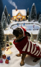 Handgefertigte gehäkelte Weihnachtsmütze für Hunde – Festliches Weihnachtsaccessoire🎄