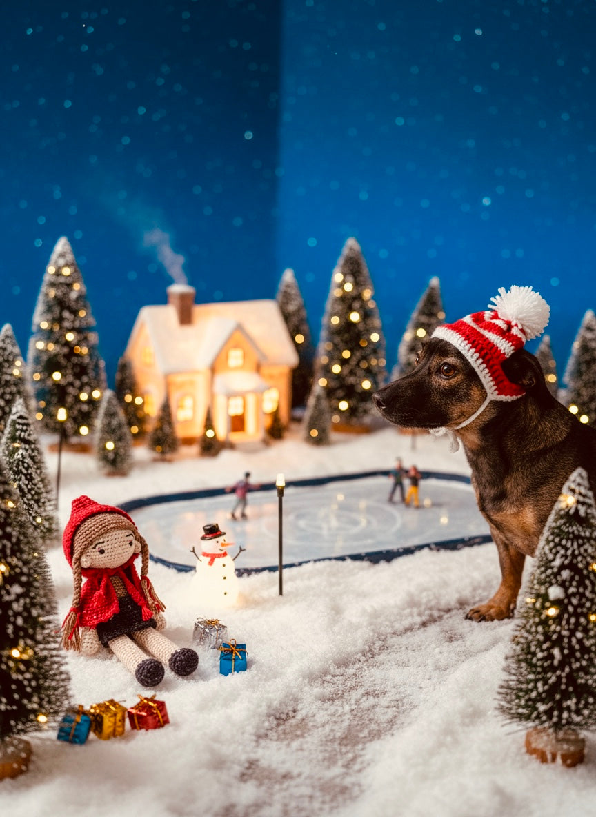 Handgefertigte gehäkelte Weihnachtsmütze für Hunde – Festliches Weihnachtsaccessoire🎄