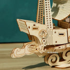 URY DIY 3D Wooden Puzzle Retro Style Sailboat Shipping Model Kits Toys Handmade Set Home Desktop Decoration Christmas Gifts