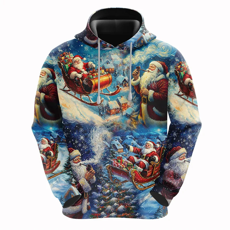 ⭐ 3D Santa Hoodie Familie | Weihnachtsmann Pullover für Kinder & Erwachsene | XS-6XL