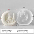 DIY Eid Mubarak Ramadan Star Moon Series Silicone Mold Handmade Aroma Cylinder Candle Molds Islam Muslim Building Ramadan Mould