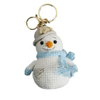 Creative Snowman Doll Crochet Keychain Wholesale Cute Snowman Knitting Keychain For Bag Pendant Car Keyrings With Snowman Doll