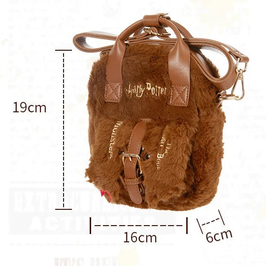 ⭐Harry Potter Plüsch Tasche Braun | Winter Crossbody Shopper | Große Weiche Umhängetasche