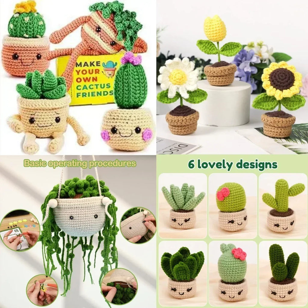 ⭐ Häkelset Anfänger Hängepflanze | DIY Kit mit Video & 40% Extra Garn | Auto Deko