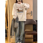 ⭐ Dackel Plüsch Hoodie Damen | Korean Style Oversized | Y2K Kawaii Pullover 2025
