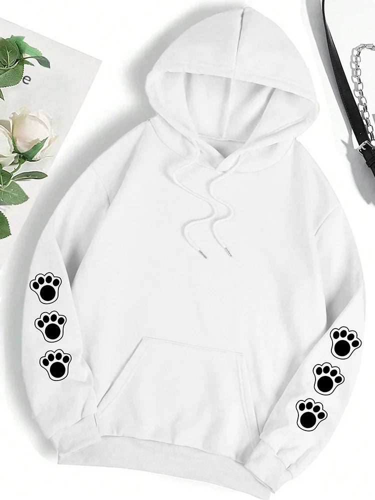 ⭐ Talk To The Paw Hoodie Damen | Lustiger Hunde Cartoon Print | Fleece Pullover