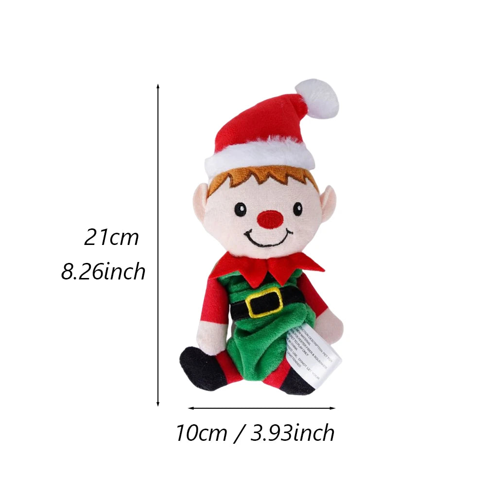 ⭐ Hunde Weihnachts-Plüschtier mit Quietscher | Kuscheltier Rentier Santa | 21-30cm