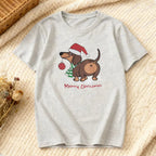 ⭐ Dackel T-Shirt Weihnachten | 100% Baumwolle | Lustiges Dachshund Motiv | Damen & Herren
