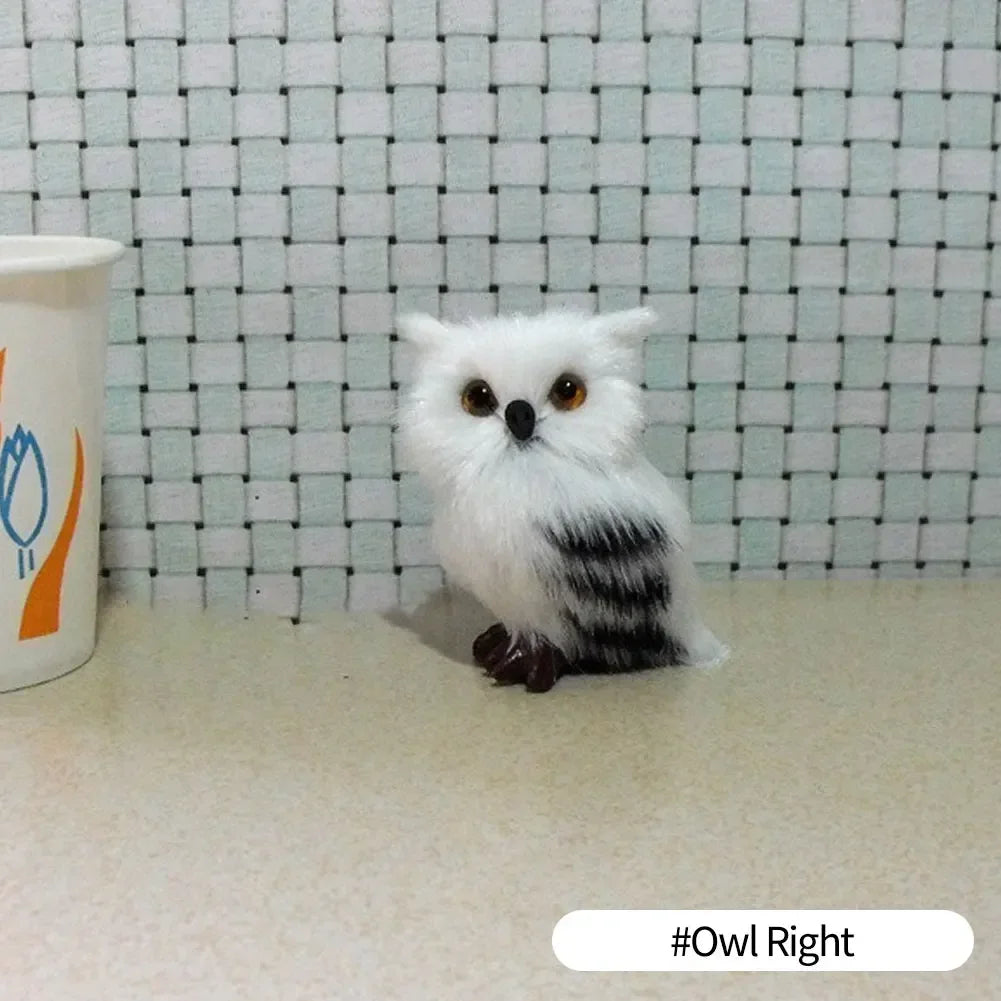 ⭐ Realistische Tierfigur Deko | Katze Fuchs Eule Hase mit Fell | Simulation Modell | Deko