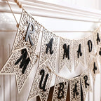 ⭐Holz Girlande Ramadan Mubarak | Rustikaler Perlen Banner | Eid Deko Set 2-teilig
