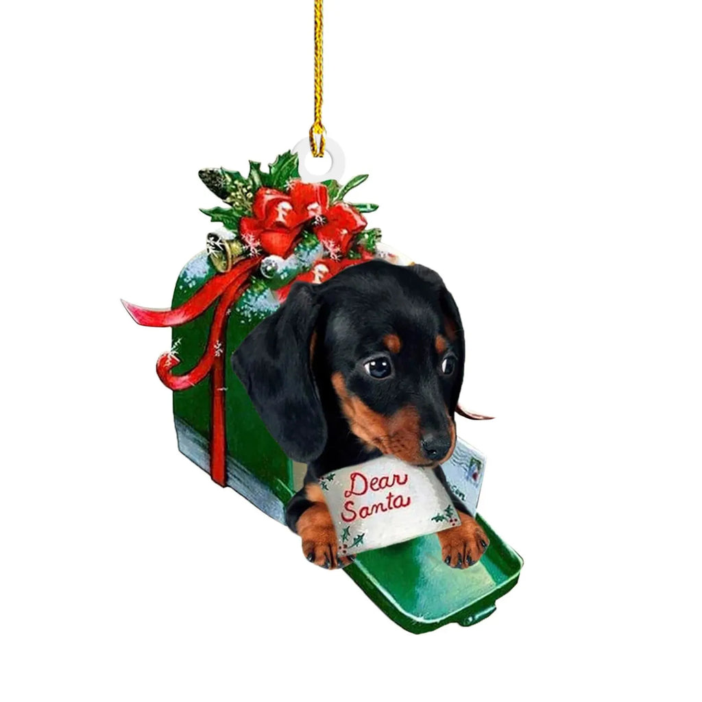 ⭐ Dackel Weihnachtsbaum Anhänger | Lustiger Hunde Christbaumschmuck | Deko & Geschenk