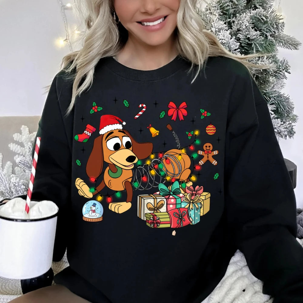 ⭐ Toy Story Weihnachts Hoodie Slinky Dog | Heavyweight Baumwolle | Fleece Gefüttert | S-3XL