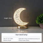 Moon Star Led Night Light Rechargeable Crystal Table Lamp Touch Switch Dimmable Ramadan Room Decor Ambient 3D Moon Lamp Eid Gift
