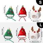 ⭐ Weihnachtsbaum Mütze für Hunde & Katzen | Lustiges Kostüm mit Stern & Pompoms | Weich