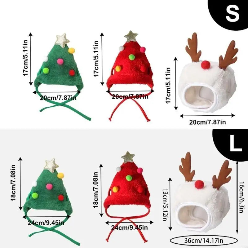 ⭐ Weihnachtsbaum Mütze für Hunde & Katzen | Lustiges Kostüm mit Stern & Pompoms | Weich