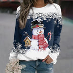 ⭐ Damen Weihnachts Sweatshirt 3D Schneemann | Oversized Pullover | Leichter Y2k Style