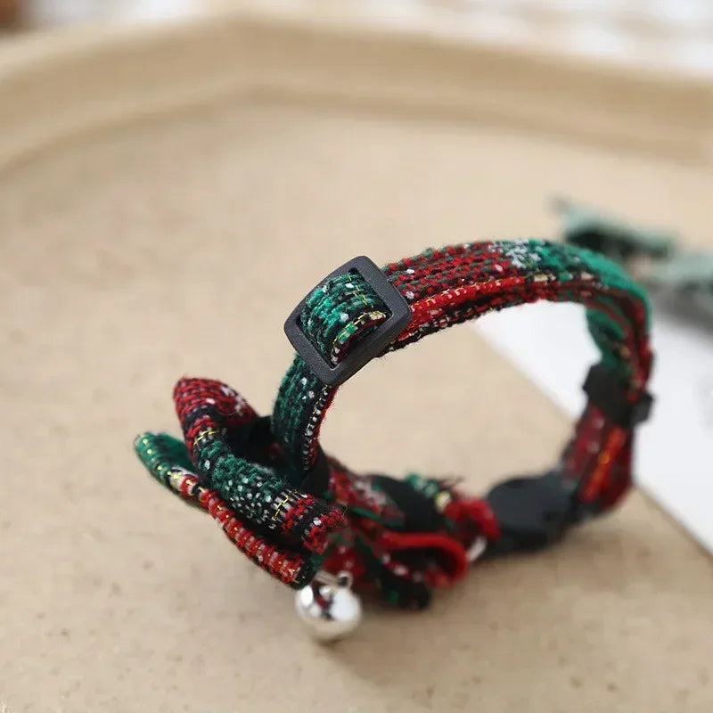 ⭐ Weihnachts-Halsband für Katzen & Welpen | Mit Glöckchen | Verstellbar 22-29cm | Festlich