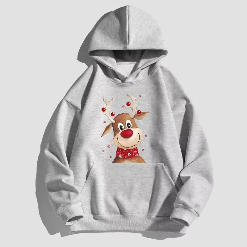 ⭐ Weihnachts Hoodie Rentier Print | Unisex Streetwear Pullover | S-3XL | Herren & Damen