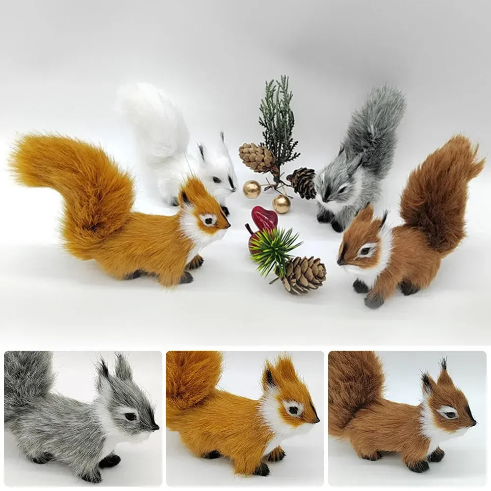 ⭐ Realistische Tierfigur Deko | Katze Fuchs Eule Hase mit Fell | Simulation Modell | Deko