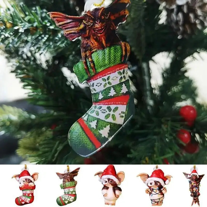 ⭐ Hunde Weihnachtsanhänger Acryl | Lustiger Christbaumschmuck | Auto Spiegel Deko | Flach 2D