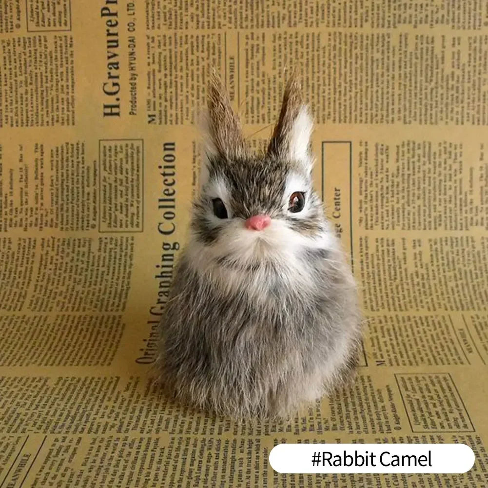 ⭐ Realistische Tierfigur Deko | Katze Fuchs Eule Hase mit Fell | Simulation Modell | Deko