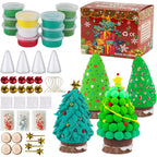 Christmas Trees DIY Crafts Kit for Kids Creative Air Dry Clay Modeling Indoor Home Decorations Xmas Gift for School Party Fun