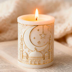 DIY Eid Mubarak Ramadan Star Moon Series Silicone Mold Handmade Aroma Cylinder Candle Molds Islam Muslim Building Ramadan Mould