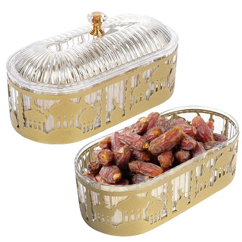 ⭐Ramadan Süßigkeiten Tablett | Eid Dessert Box & Servierschale | Eisen Tischdeko Gold