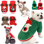 ⭐ Hunde Fleeceweste Weihnachten | Korallenfleece Warm & Weich | XS-2XL | Santa & Elch