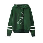 ⭐ Damen Hoodie Süßer Hunde-Print Streifen | Gemütlicher Pullover Langarm