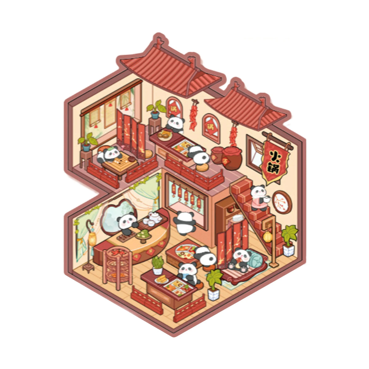 3D DIY House Sticker Scene Handmade Isometric Miniature Room Sticker 3D Visual Stickers PET Creative Gifts for Kids
