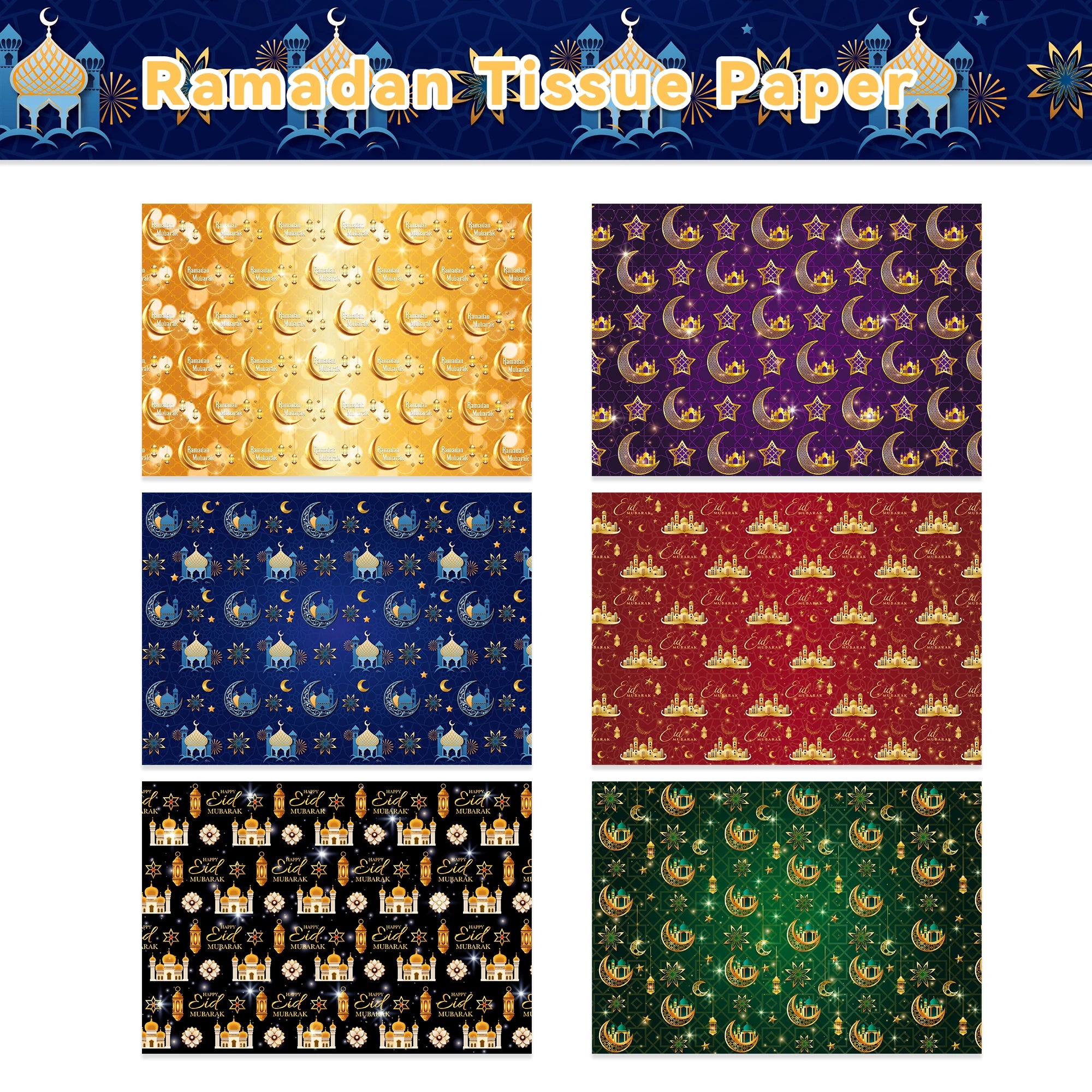 ⭐Ramadan Seidenpapier Set | Eid Geschenkverpackung | Transparentes Deko Papie
