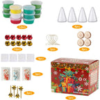 Christmas Trees DIY Crafts Kit for Kids Creative Air Dry Clay Modeling Indoor Home Decorations Xmas Gift for School Party Fun
